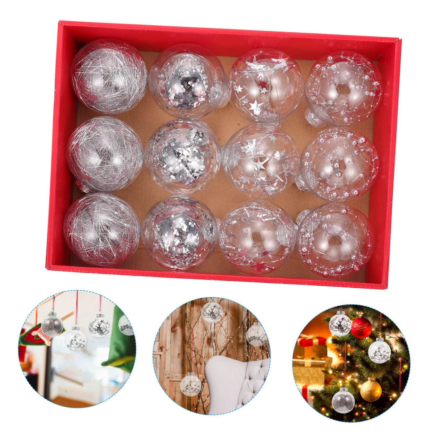 Alipis Hängende Weihnachtskugel Dekoration Weihnachtsbaumkugeln zum Aufhängen Festliche Hängekugel für Weihnachtsdeko Leicht und Langlebig für Fotos Zufälliger Stil