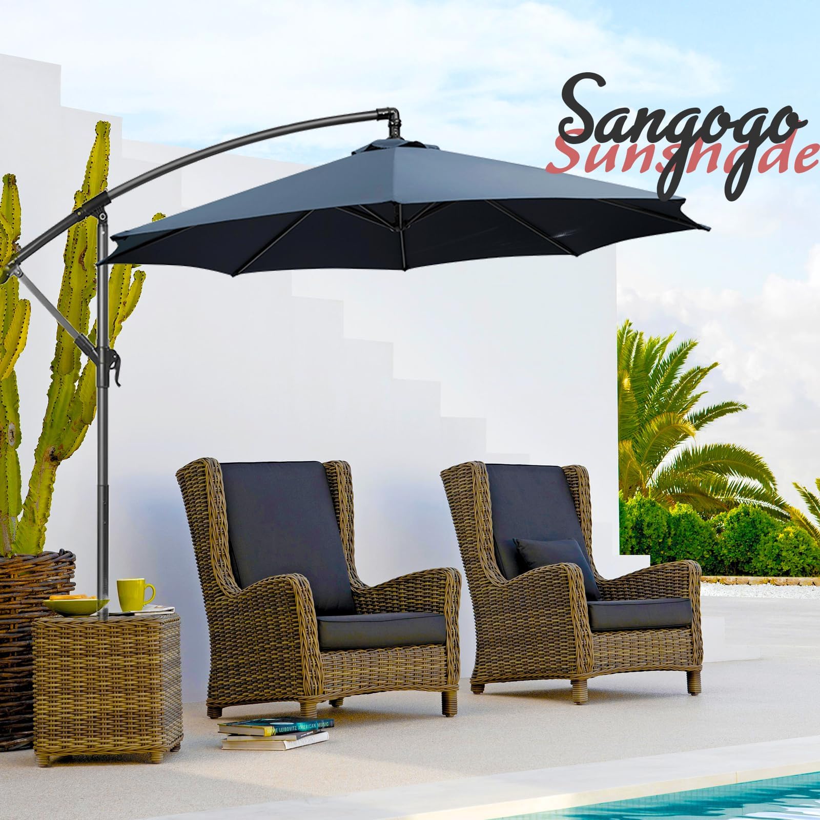 Parasol de repuesto para sombrilla de mercado de 3 m, impermeable, con parasol, protección UV, para 8/6 puntales, toldo de repuesto para sombrillas al aire libre
