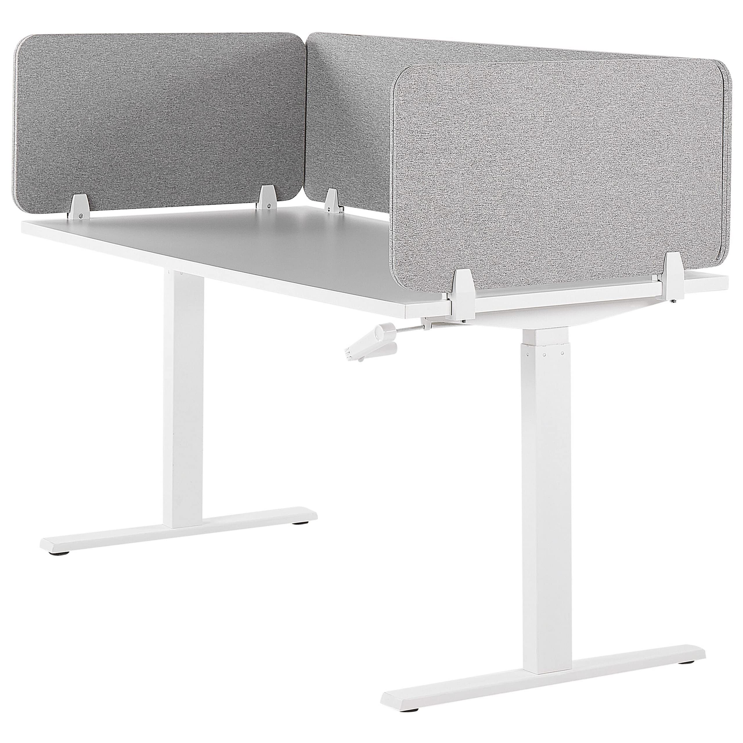 Beliani Pannello Divisorio Fonoassorbente in PET 180 x 40 cm Grigio Chiaro