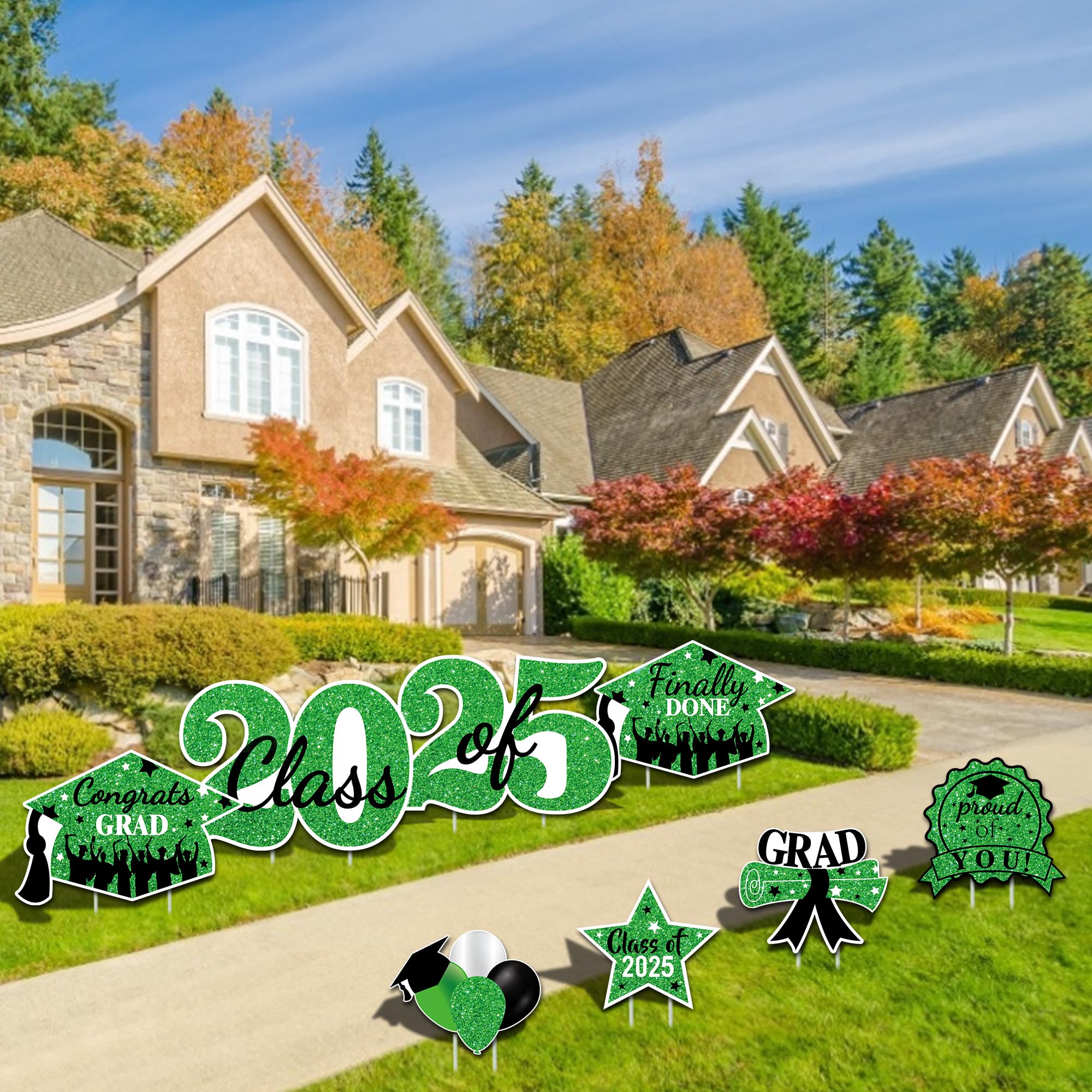 Graduation Yard Signs 14-Piece Graduation Yard Sign Set - Class Of 2025 ...