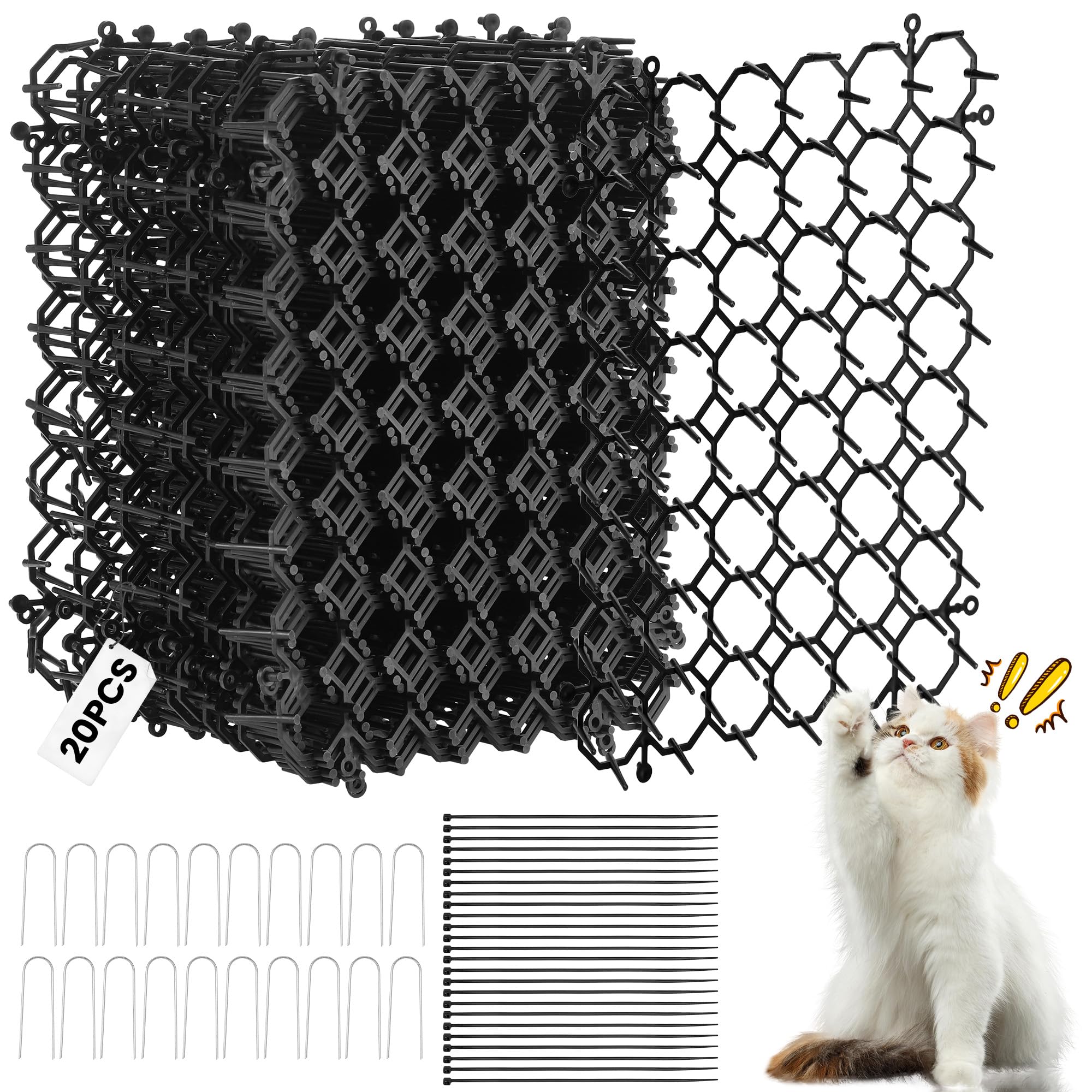 INHHUB Anti-Gatto con Punte, Set di Tappetini Antiscottatura per Gatti con Punte, Tappetino Repellente per Gatti da Esterno 45x33 cm Anti-Gatto con Punte, Tappetino Anti-Cane con Griglia di Spine per