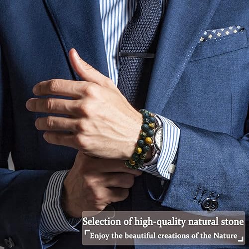 Miniatura 3 de Triple Protection Bracelet Premium Tiger Eye and Lava Rock Handmade Bead Bracelet Healing Crystal Protection Bracelet Bring Luck and Prosperity and