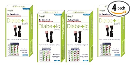 Dr OXYN Fresh Diabetic Care Socks For Men & Women - Diabetic Care Socks (Pack Of 4)
