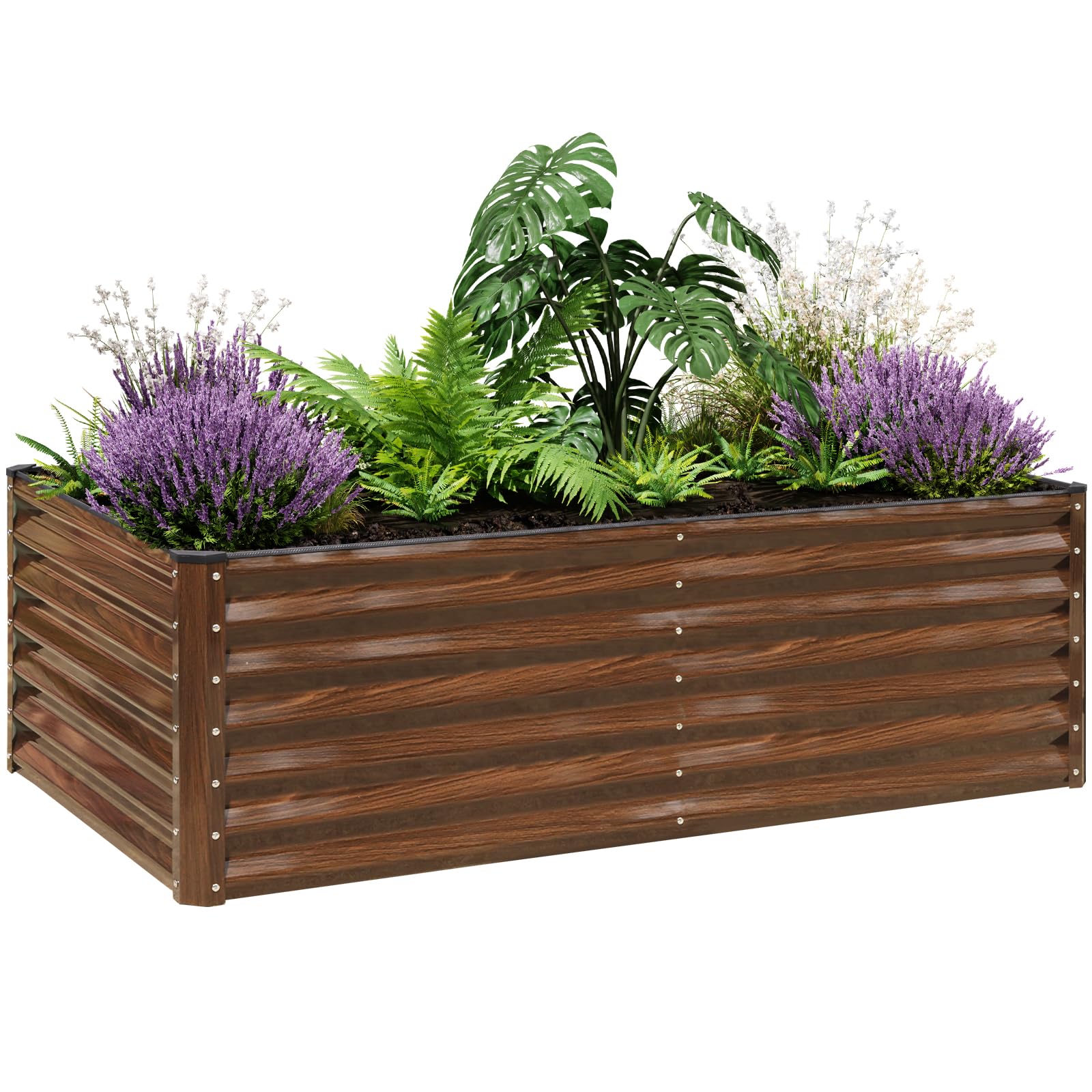 SnugNiture Galvanized Raised Garden Bed 6x3x2FT Outdoor Large