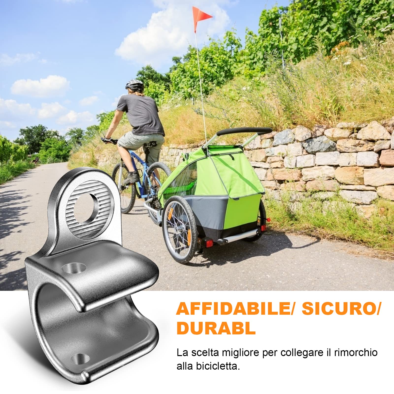 NICEDACK Thule Attacco per Rimorchio Bicicletta Argento 1 pezzo