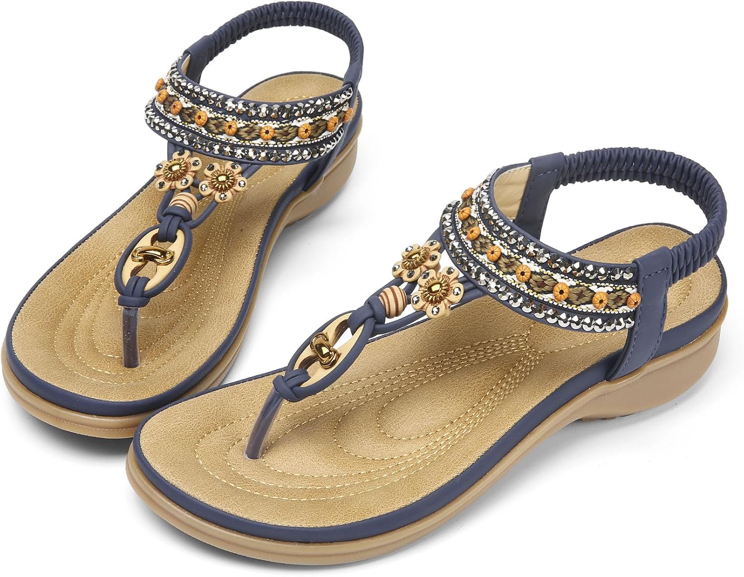 Littleplum Womens Sandals Arch Support Summer Beach Sandals Comfort Walking Shoes Bohemian Flip Flops Sandals for Women - Image 7