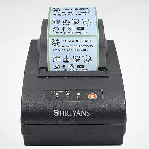 SHREYANS 58Mm (2Inch) Thermal Label + Receipt Printer Can Printer Barcode Tag, Tag, Name Tag Many More (Non Batery Backup)