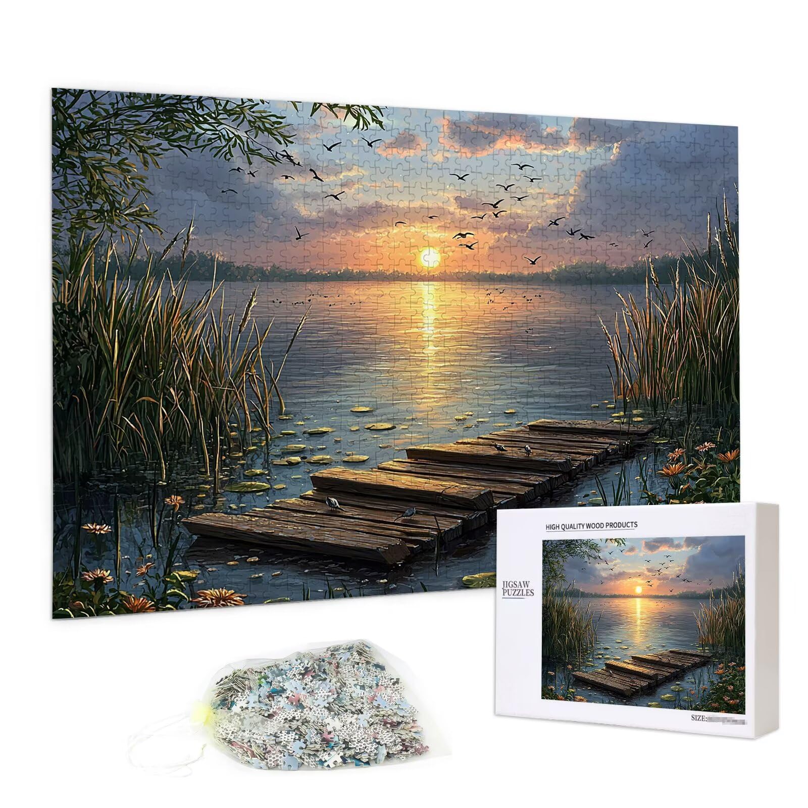 Puzzle 2000 sztuk dla dorosłych, drewniane łamigłówki dla dorosłych, trudne drewniane łamigłówki, rodzinne gry edukacyjne, łamigłówki z pudełkiem na prezent do dekoracji domu, prezent dla kobiet