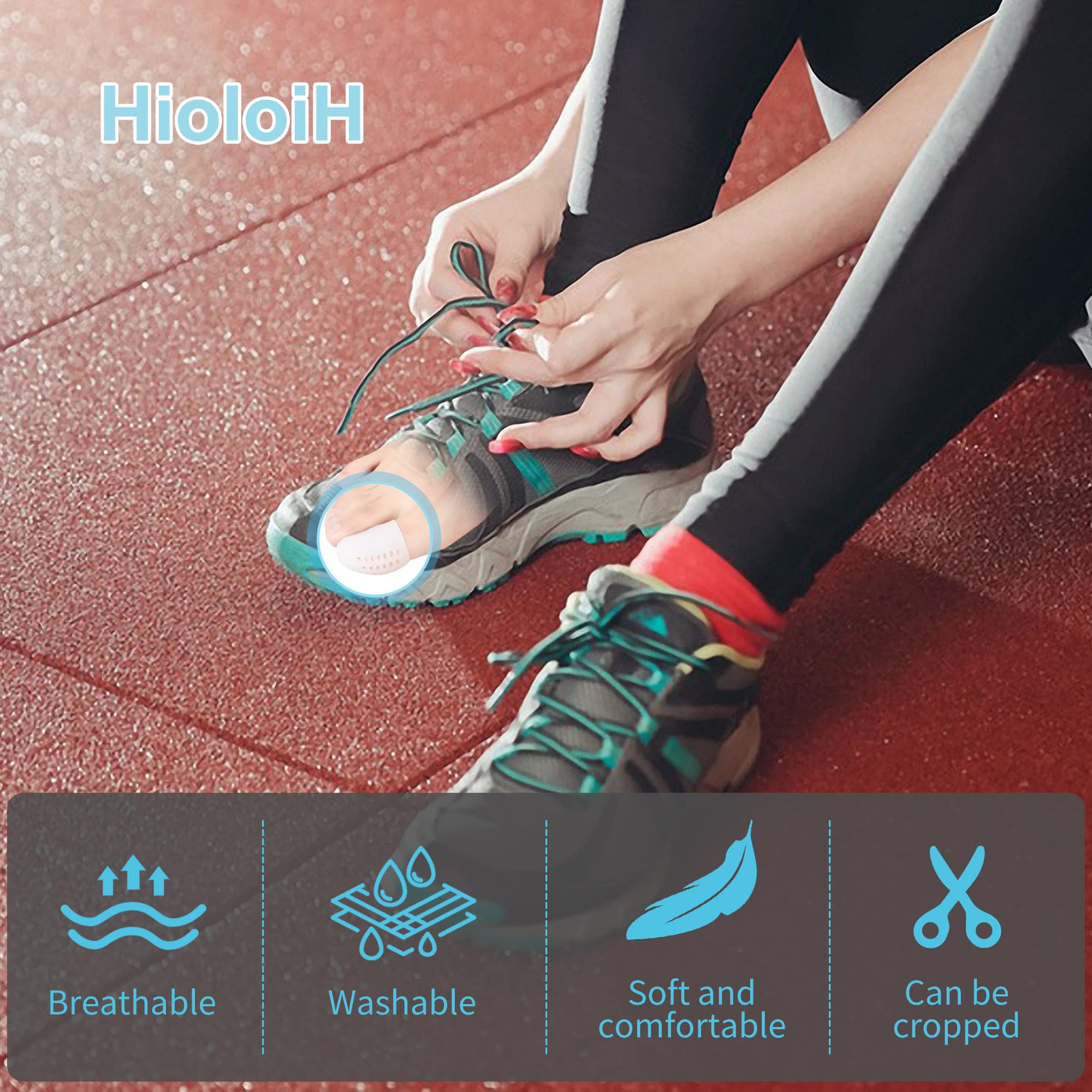 Big Toe Protector - Puntali traspiranti con fori, confezione da 8 protezioni per dita in gel per prevenire il dolore di calli e vesciche, calli, martelletti, dita dei piedi e calli