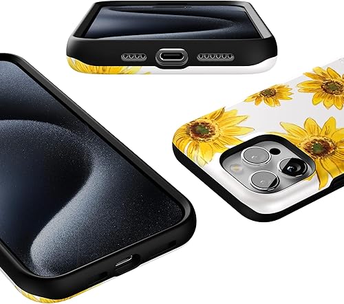 Vista 43 de Casely Funda para iPhone 15 Pro Max Jardín Secreto Flores mixtas Funda atrevida Compatible con MagSafe y botón de acción Secret Garden