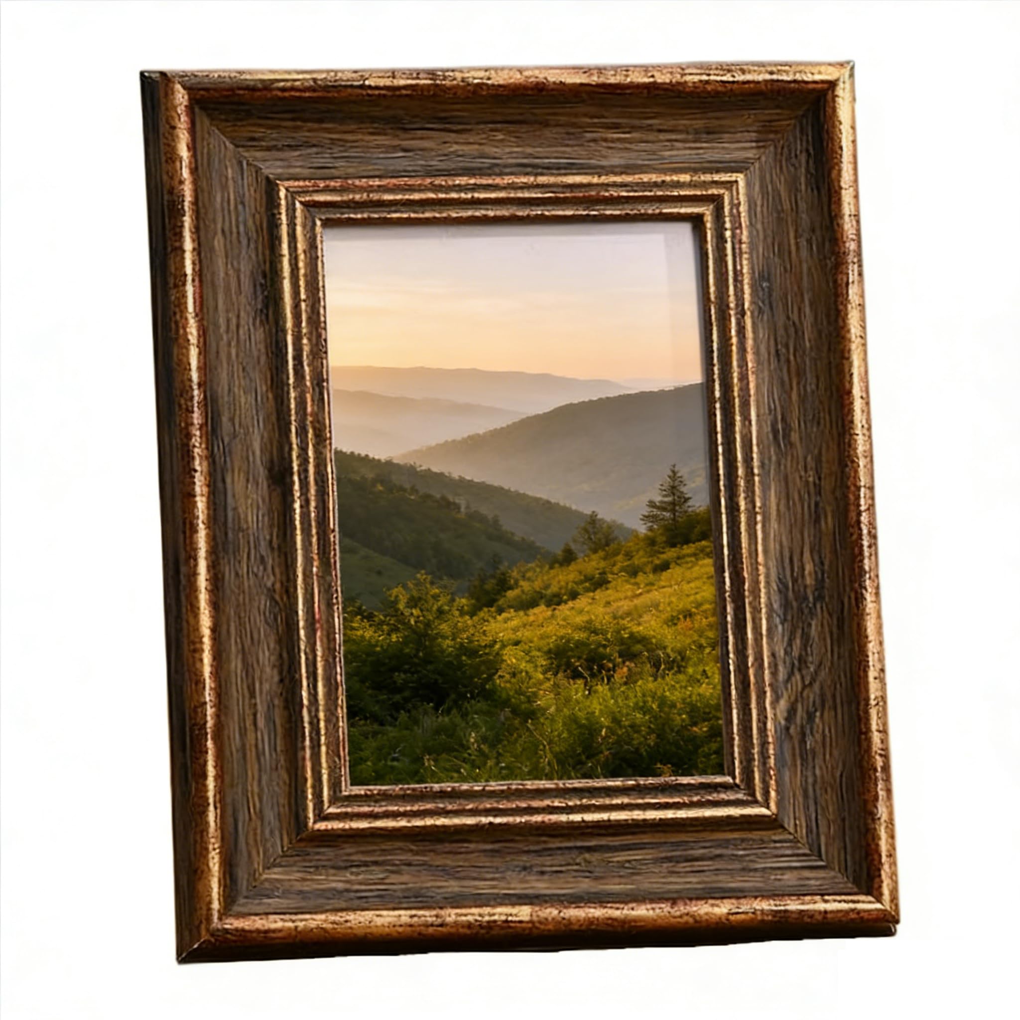 5x7 Vintage Picture Frame - 7x5 Antique Bronze Photo Frames with Stand Horizontally & Vertically Free-standing for Home Office Desk Tabletop Art Print Poster Display