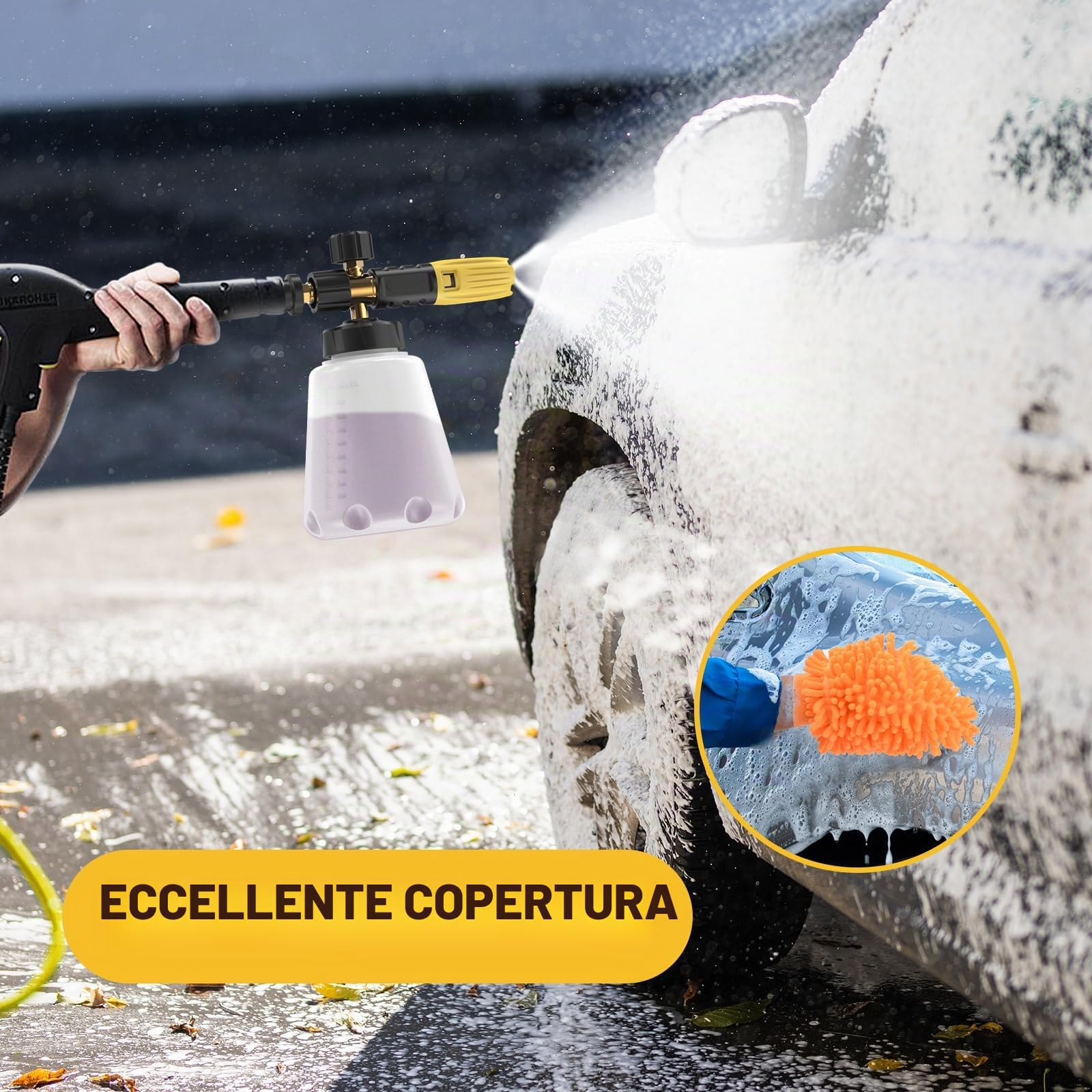 Lancia Schiuma Per Idropulitrice Karcher K2 K3 K4 K5 K6 K7, Ricambio Per Pistola In Schiuma, Erogatore Di Sapone A Collo Largo, Ugello A Spruzzo Regolabile, Attacco Per Pistola In Schiuma