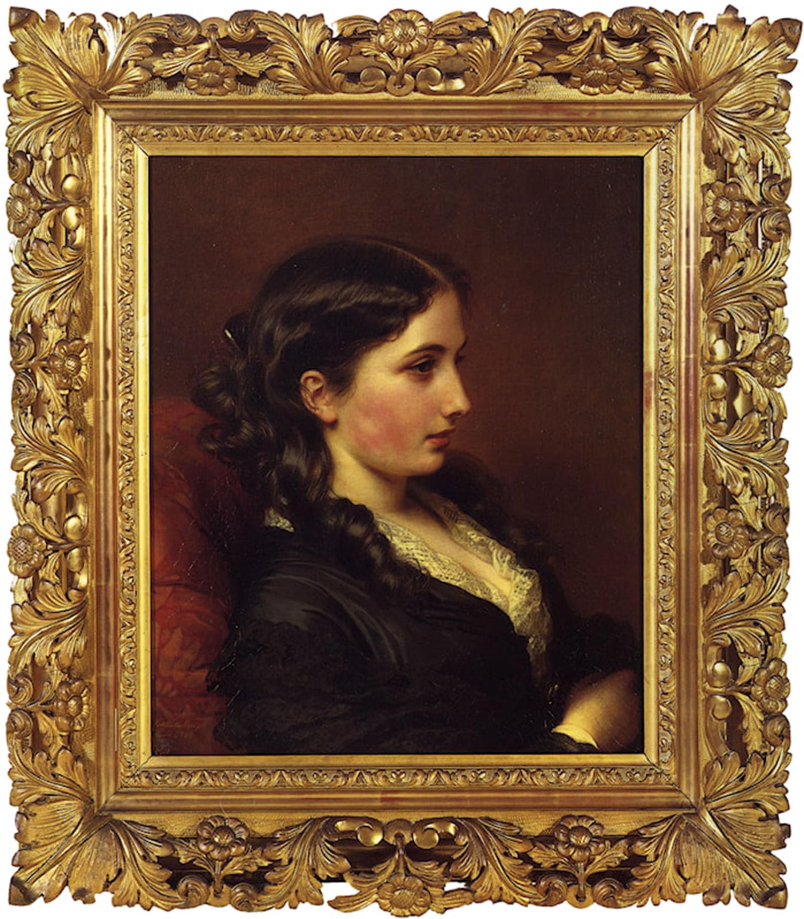 ARTXLXXBN Famous Prints Artwork Pictures Poster Painting Art Study of a Girl in Profileby Xavier Winterhalter Artwork Landscape Pictures for Home Decor 60x90cm