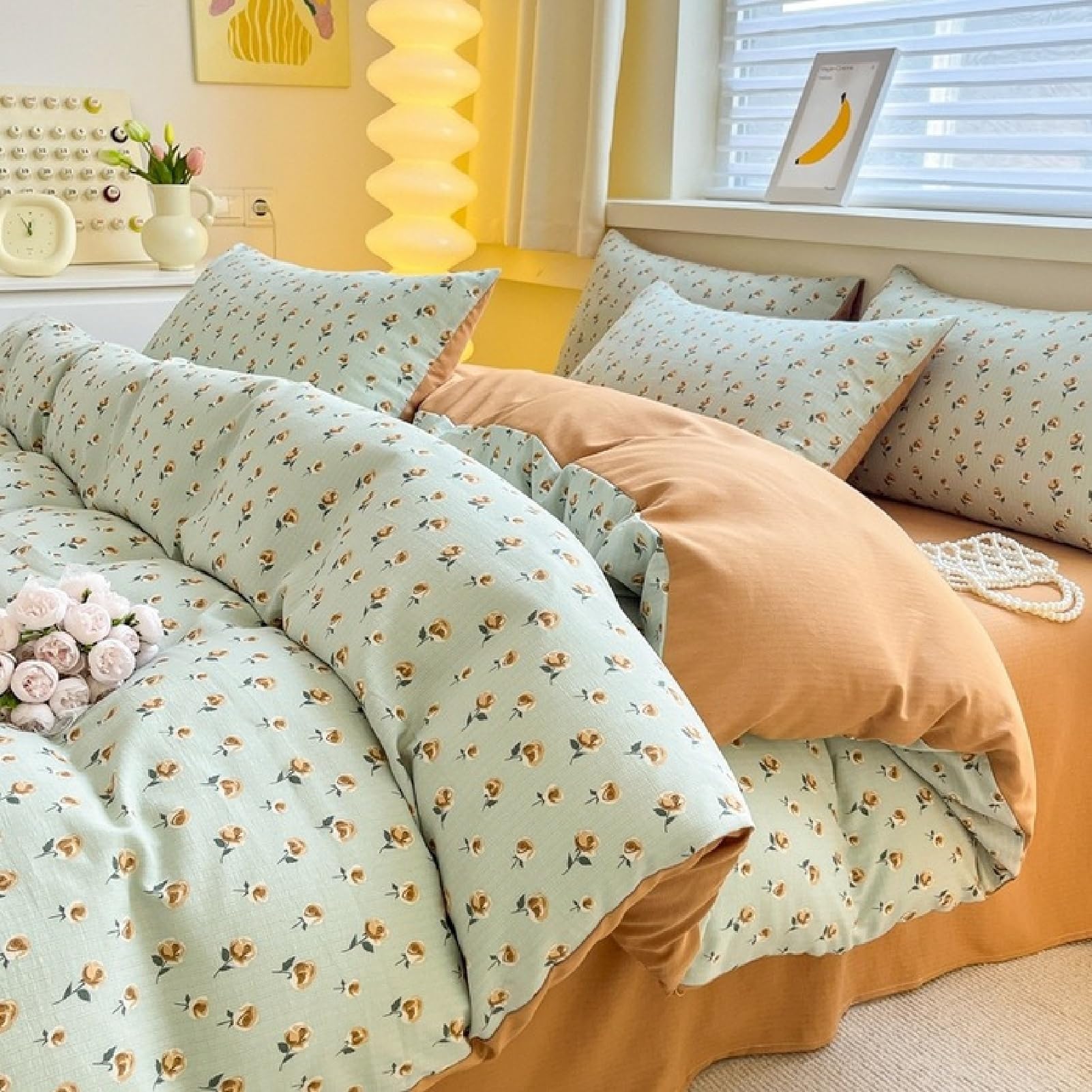 Parure de lit 4 pièces haut de gamme avec housse de couette élégante modèle E 1.2M