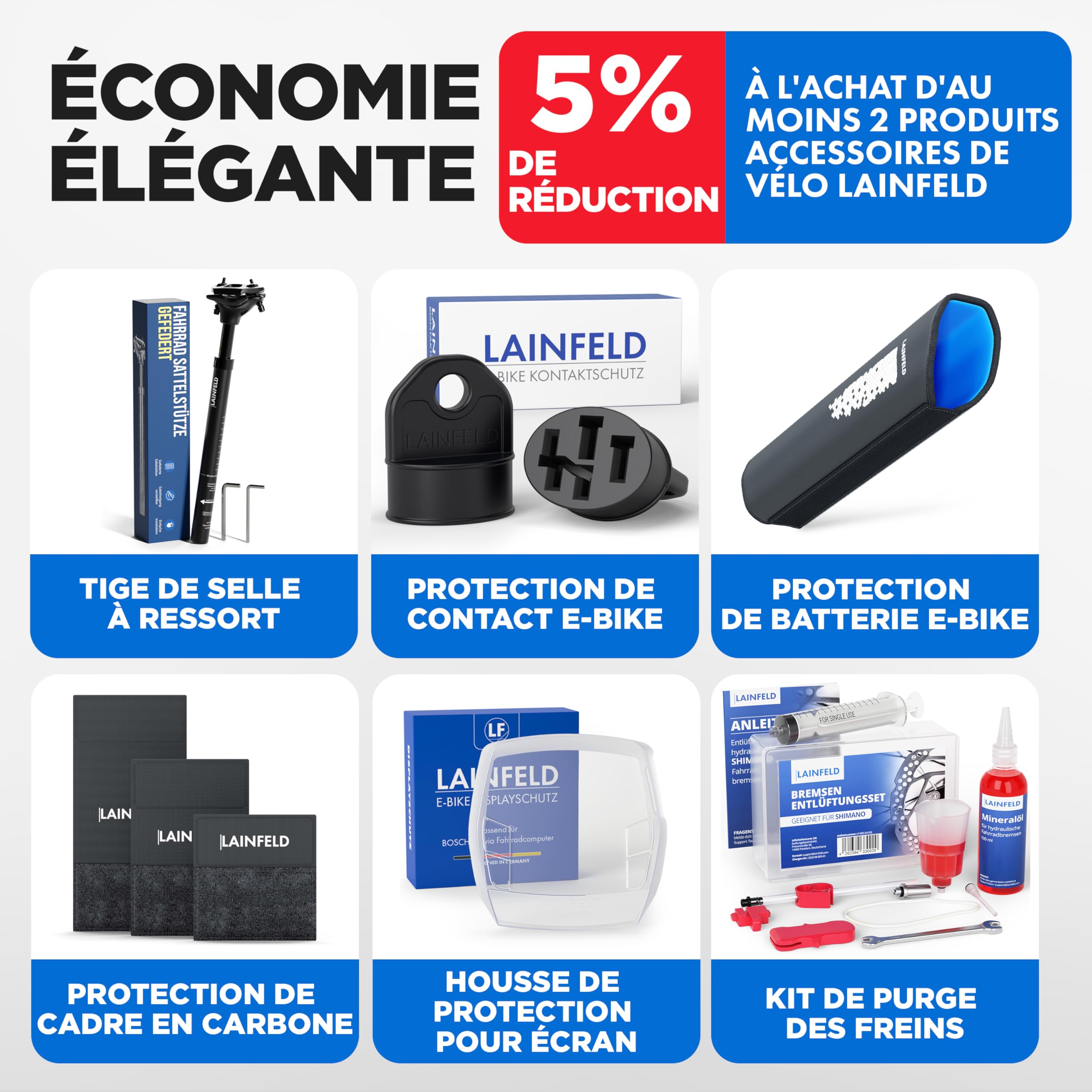 Tige de Selle Suspendue LAINFELD | Outils Inclus | 27,2 mm, 30,9 mm ou 31,6 mm | Tige de Selle Suspendue réglable VTT vélo électrique Femme Homme