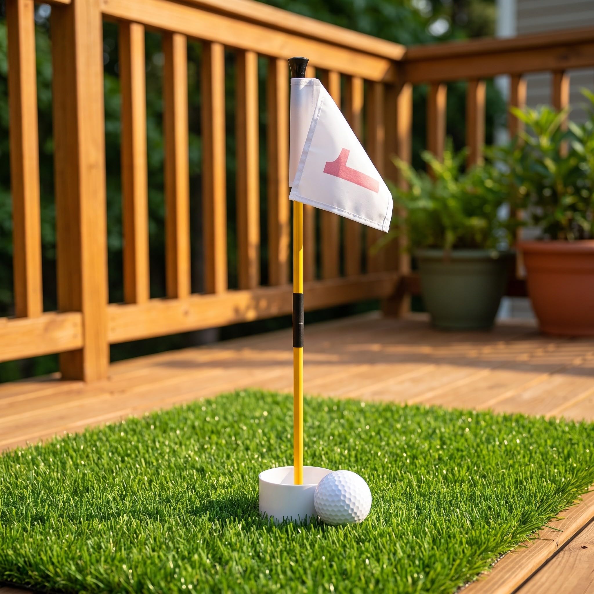 ibasenice Mini banderas de golf con hoyo para putt - 2,72 pies, color