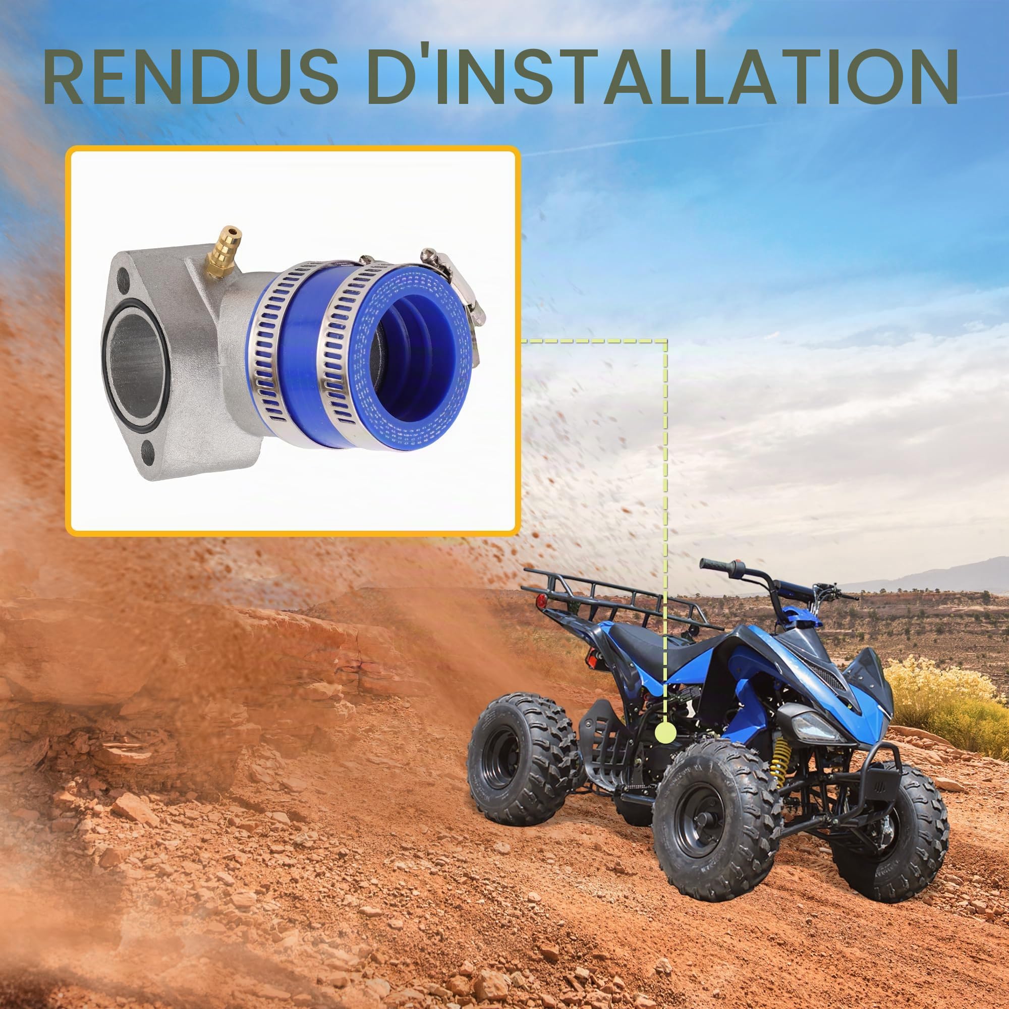 GOOFIT Collecteur D'admission De Carburateur De Moto Bleu Tuyau D'admission Remplacement pour GY6 150