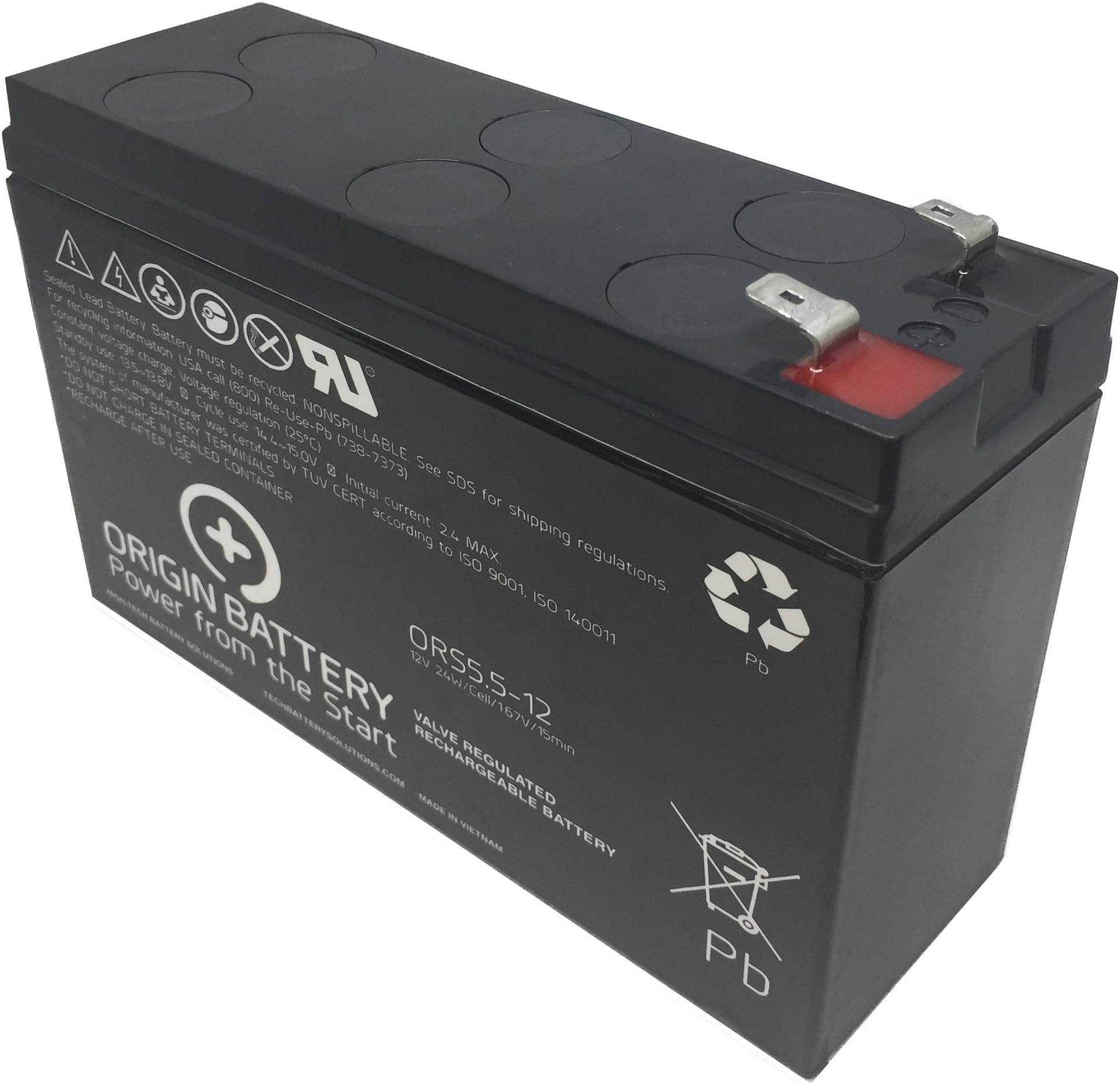 Origin ORS5.5-12 Battery, Replaces BB CPS5.5-12 Battery and APC RBC114 UPS