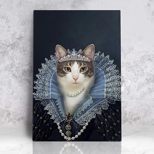 Miniatura 10 de Awesometik Impresión en lienzo personalizada retrato real de mascota a partir de foto, retrato personalizado del Renacimiento, retratos, retratos 20