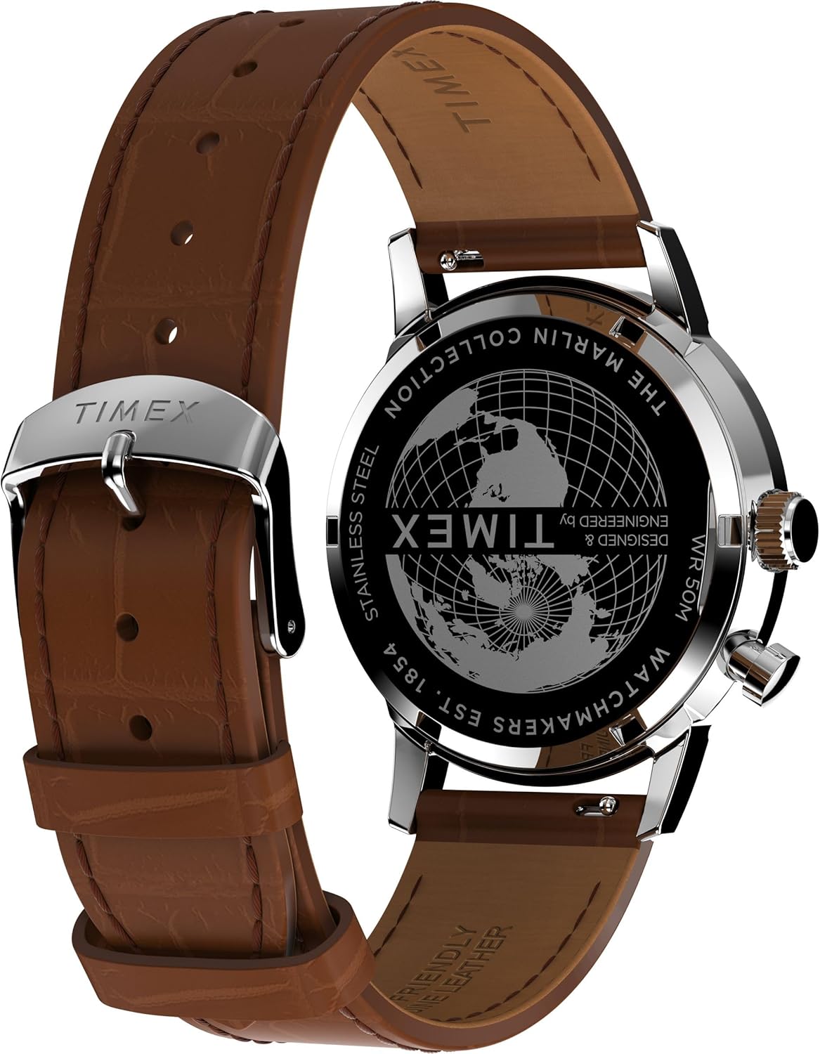 Timex Men's Marlin Jet 40mm Watch - Brown Two- Piece Quick Release Brown Dial Stainless Steel Case