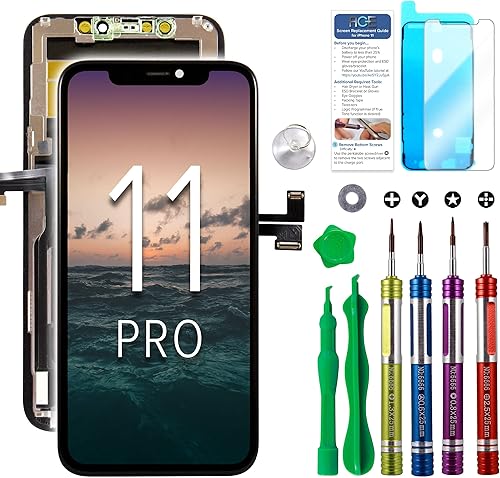 Reemplazo de pantalla LCD compatible con iPhone 11 Pro de 5.8 pulgadas (modelo A2160, A2217, A2215) Pantalla táctil 3D Kit de reparación de marco