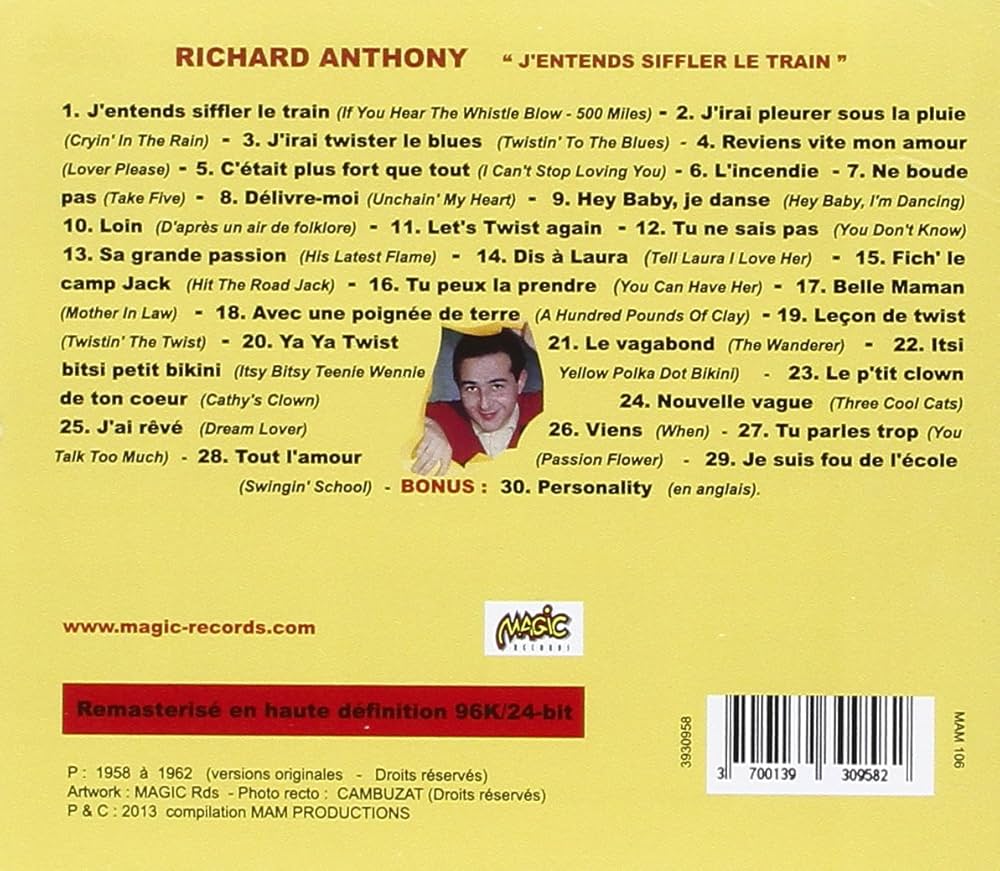 J Entend Siffler Le Train Version Originale Richard Anthony - J'entends Siffler Le Train - Amazon.com Music