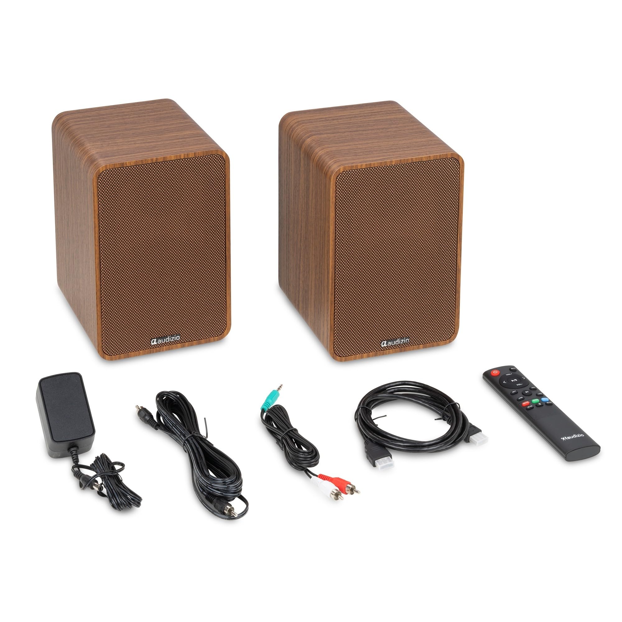 Audizio KS10 Enceintes Hi-FI Actives HDMI Arc BT 5.3 Noyer