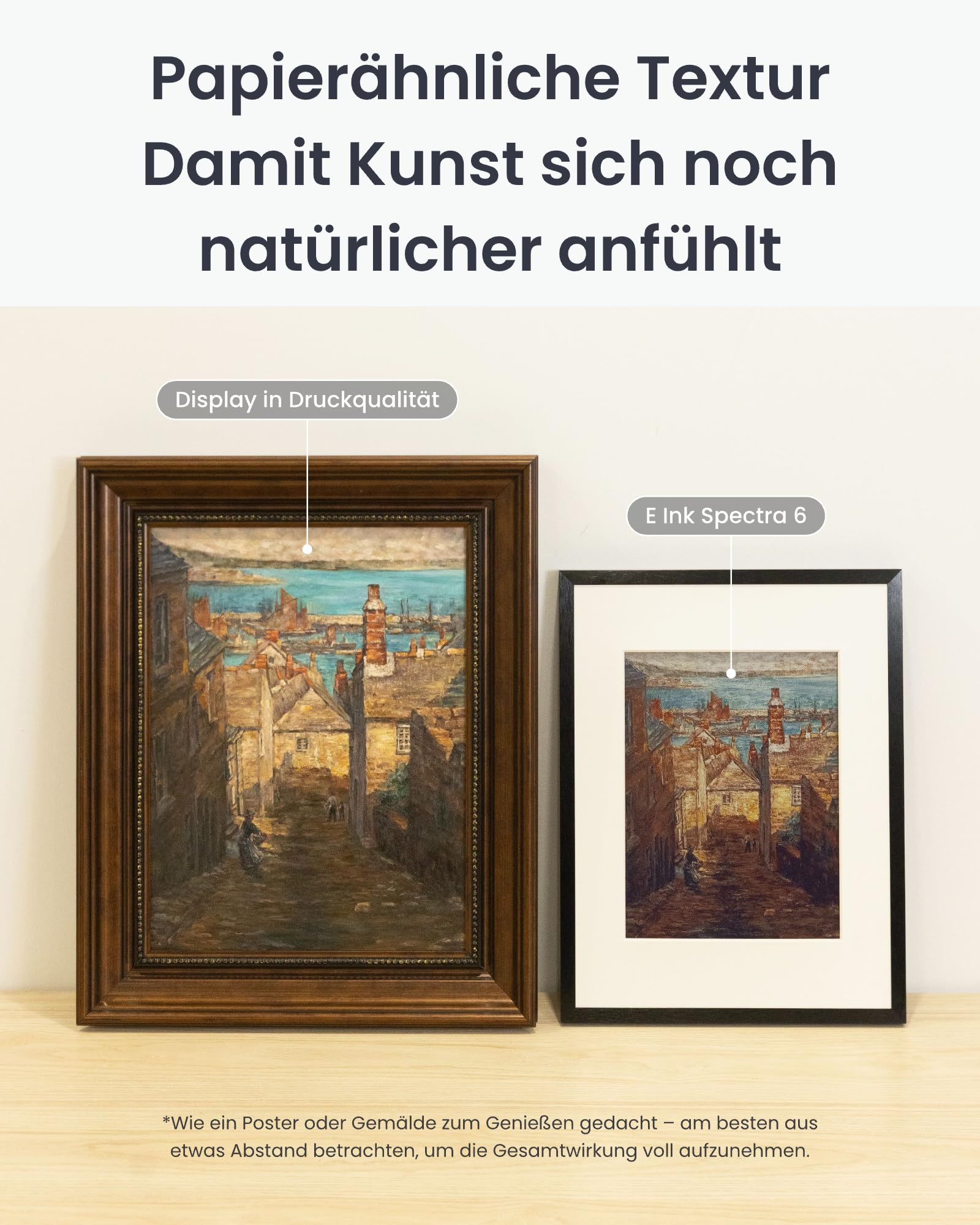 SwitchBot KI Art Frame 7.3'', Kabellos Digitaler Bilderrahmen, Elektronisch-Ink-Bilderrahmen, Extrem Lange Akkulaufzeit, Tisch und Wandmontage, Alexa Kompatibel, KI-Generierte Kunst
