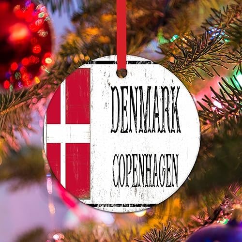 WoGuangis Adorno  Copenhague Adornos de Navidad para árbol Dinamarca, adornos de árbol de Navidad, recuerdo de viaje, recuerdo de árbol de Navidad,