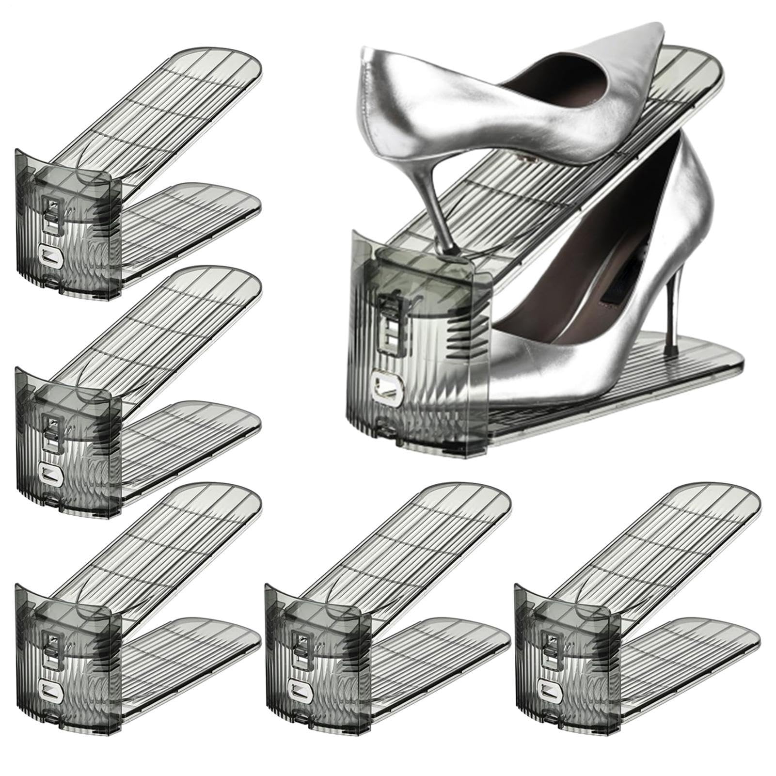 Organiseur de chaussures – Lot de 6 rehausseurs de chaussures empilables