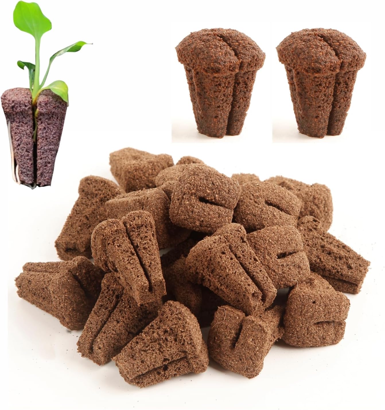 150pcs Expandable Plant Cloning Plugs, Compatible with 128/105 Hole Nursery Trays, Breathable Seedling Starter Plugs for Cloning, Transplanting and Cutting Propagation