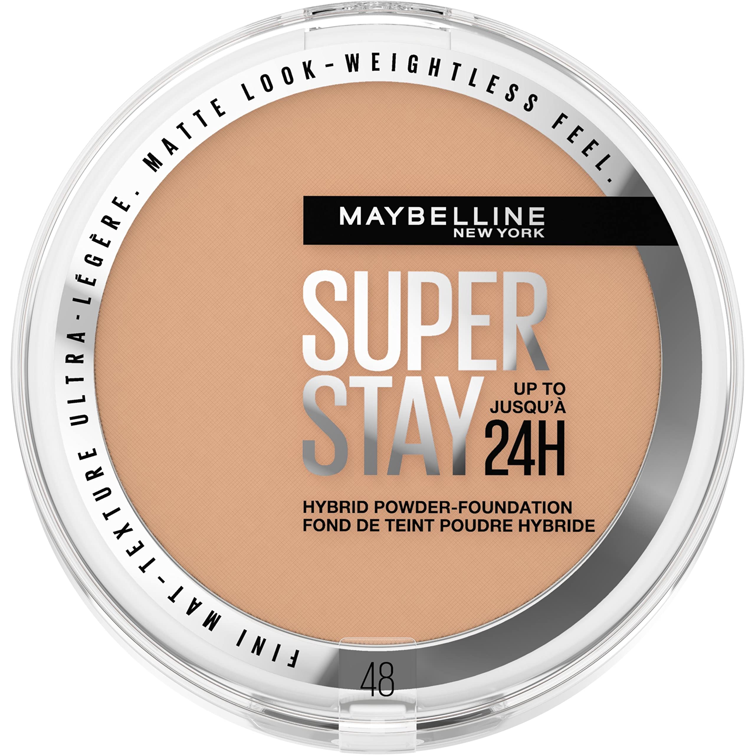 Maybelline Nr. 48 New York 2-In-1 Puder Make-Up, Wasserfest Und Mattierend Mit Hoher Deckkraft, Super Stay Hybrid Powder Foundation, 1 Stück