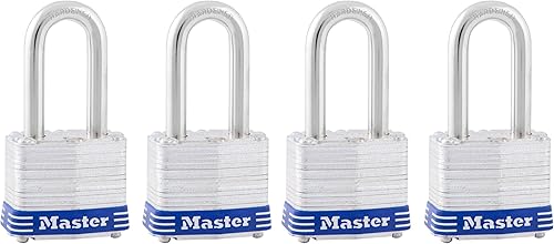 Vista 12 de Master Lock 3TRILF- Candado de acero laminado con llave, paquete de 3, 3 piezas