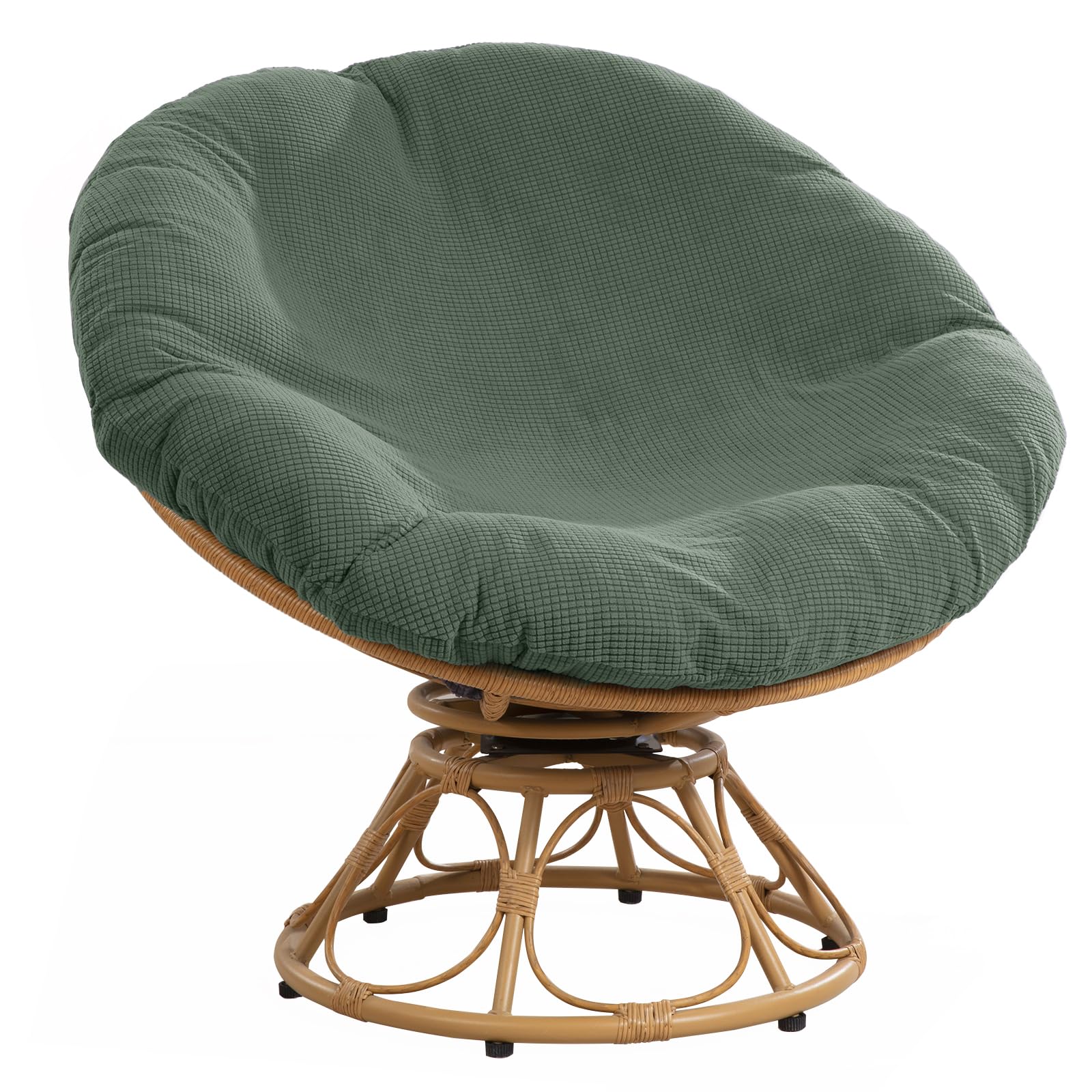 HOMBYS Cover for Papasan Cushion, Soft Slipcover Only, Removable and Machine Washable Chair Cushion Covers with Elastic Closure (Fits 48-50 inch, Olive-Green Color)