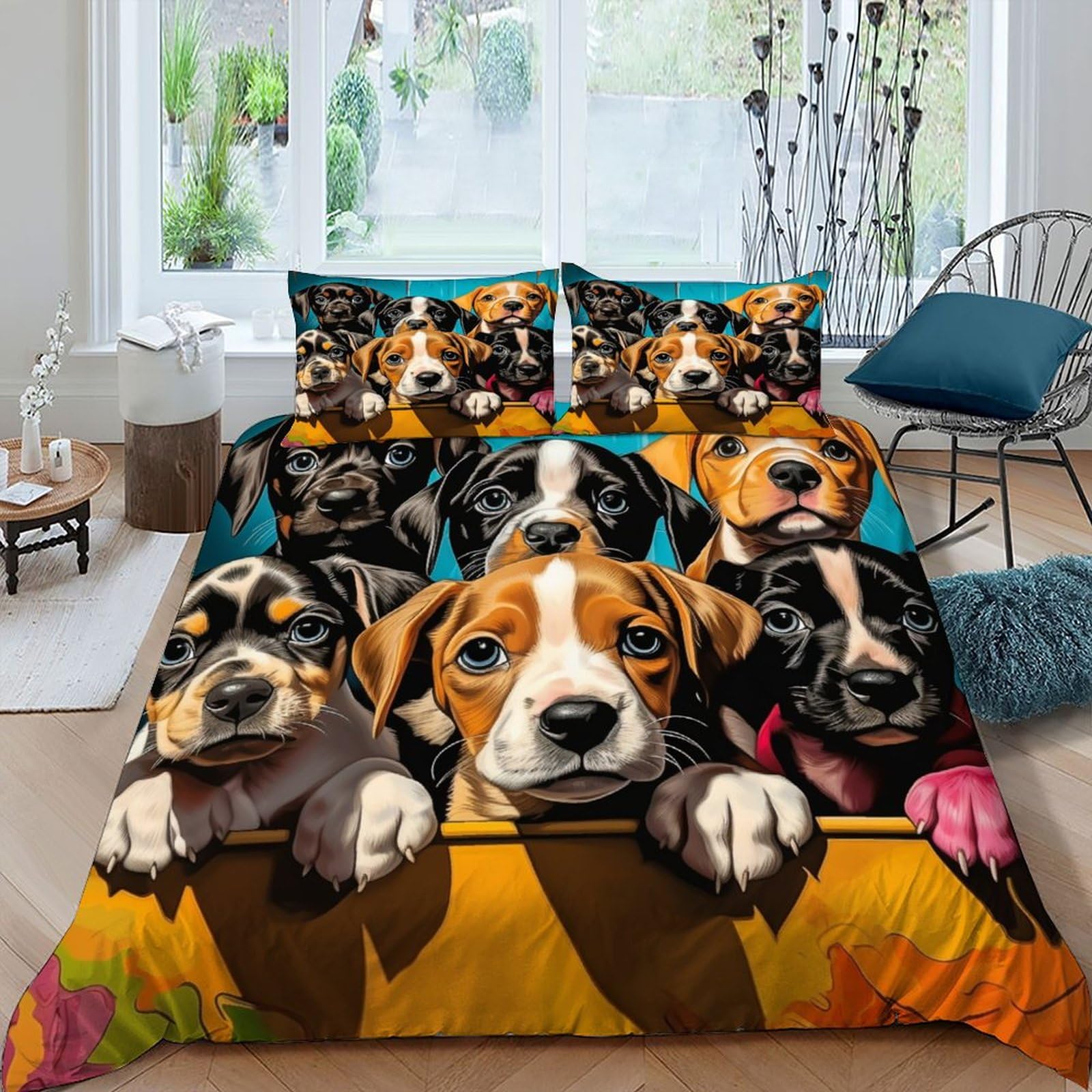 Housse de couette 2 pièces fermeture éclair pour lit king size sans repassage