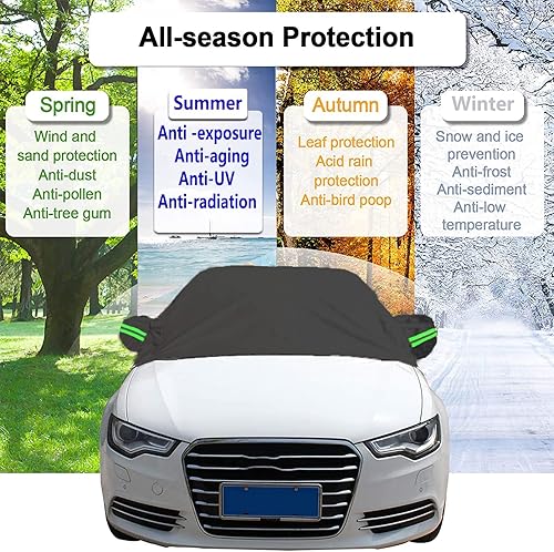 Miniatura 8 de Big Ant Cubierta de nieve para parabrisas, cubierta superior impermeable para todo tipo de clima, resistente al viento, al polvo, para nieve, hielo,