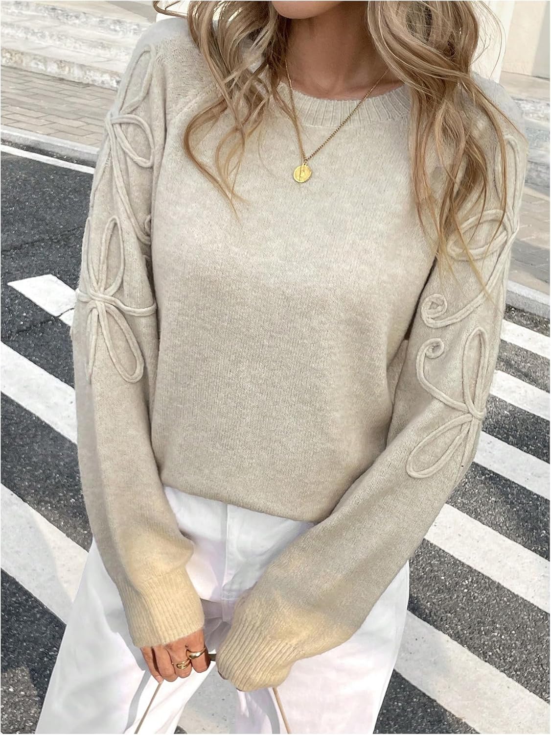 Verdusa Women Cozy Sweaters Long Sleeve Fall Sweaters Cute Sweater Trendy Pullovers Tops Winter Clothes - Image 3