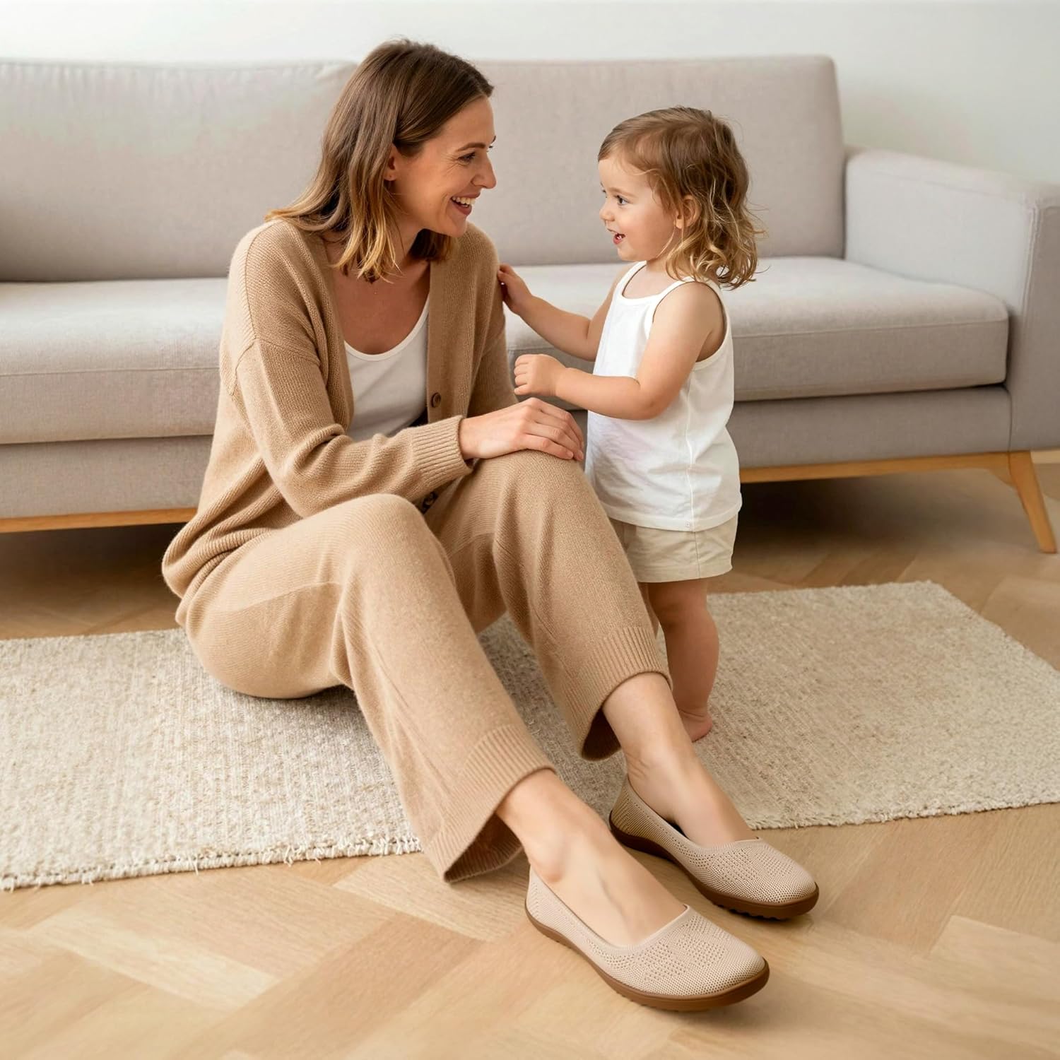 DREAM PAIRS Women's Ballet Flats Dressy Arch Support Wide Toe Box Knit Flats Comfortable Round Toe Slip On Travel Work Business Office Barefoot Shoes - Image 3