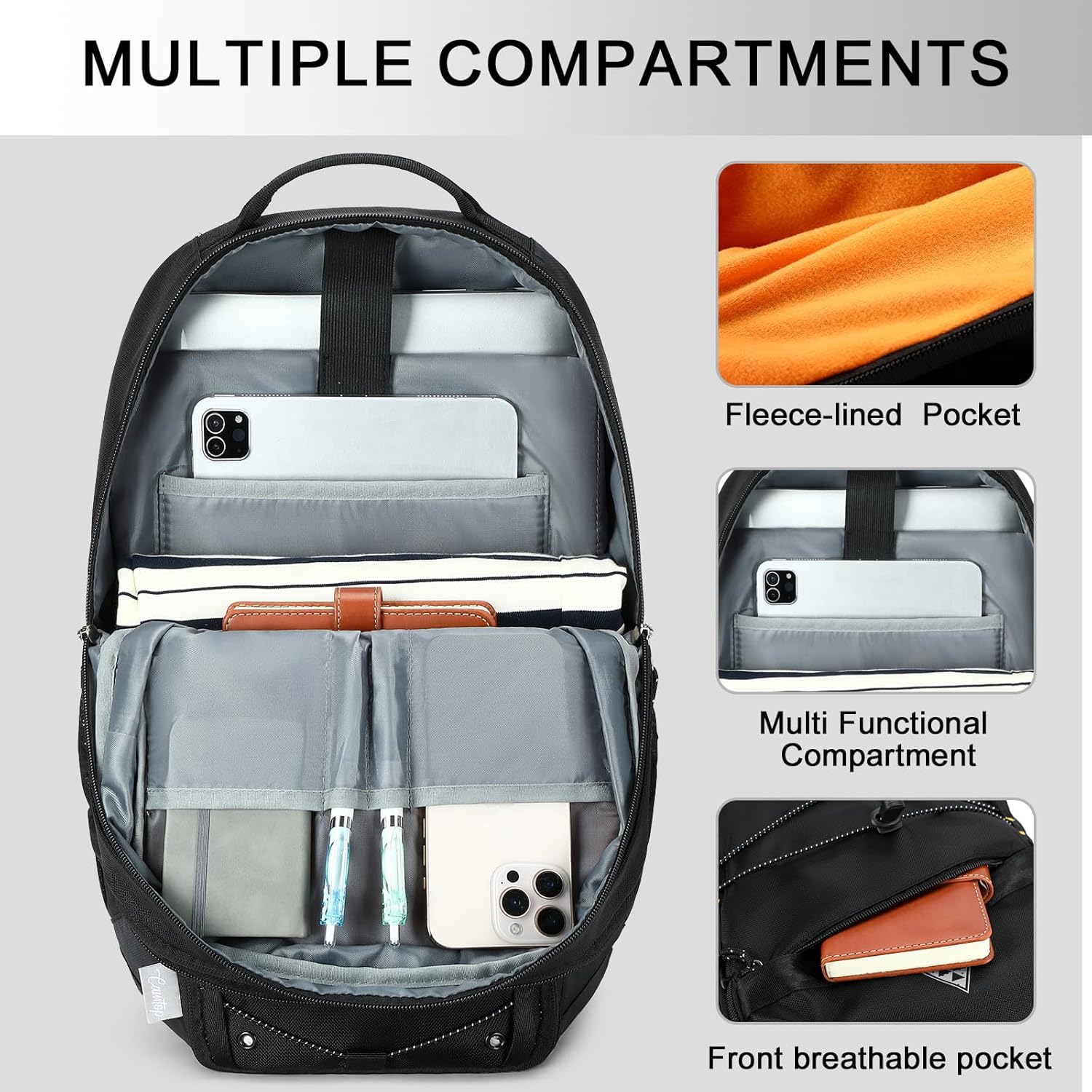 CAMTOP Backpack for Men Women Expandable Travel Backpack Fits 15.6 Inch Computer Lightweight Casual Backpacks for College Outdoor Daypack