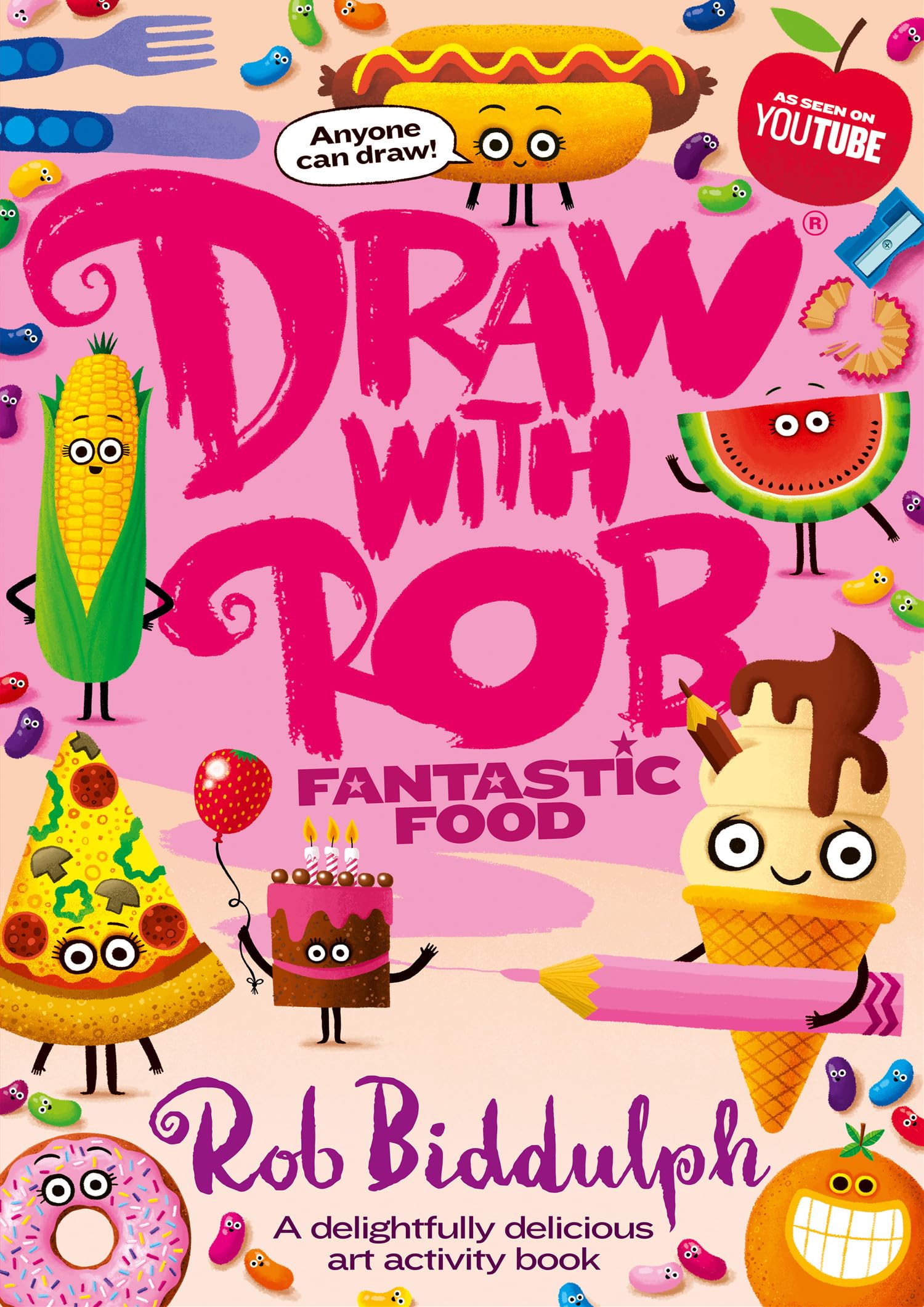 Draw With Rob: Fantastic Food: The brand-new food-themed children’s activity book from New York Times best-selling Rob Biddulph filled with illustrations, drawings and fun puzzles – perfect for kids!