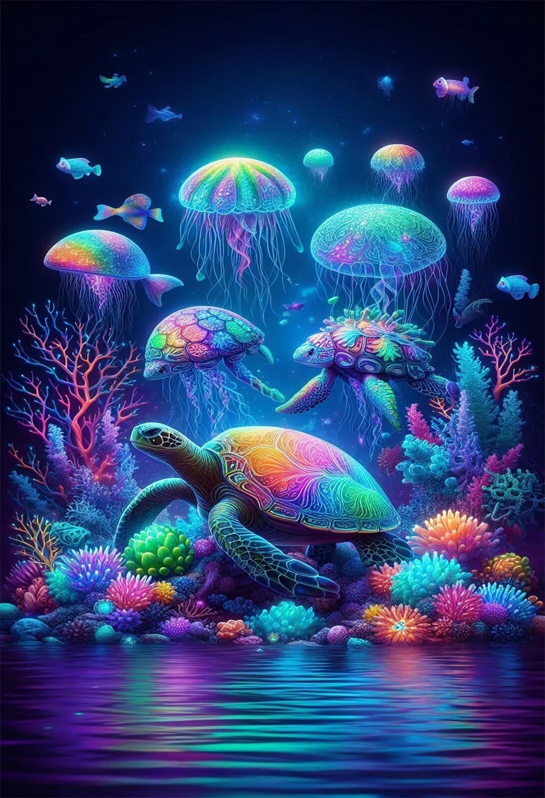 Schildkrötenkorallenqualle Jigsaw Puzzle 2000 Teile für Erwachsene - Kniffliges Kunstmotive Denkspiel, Beruhigendes Hobby & Elegante Raumdeko (100x70 cm)