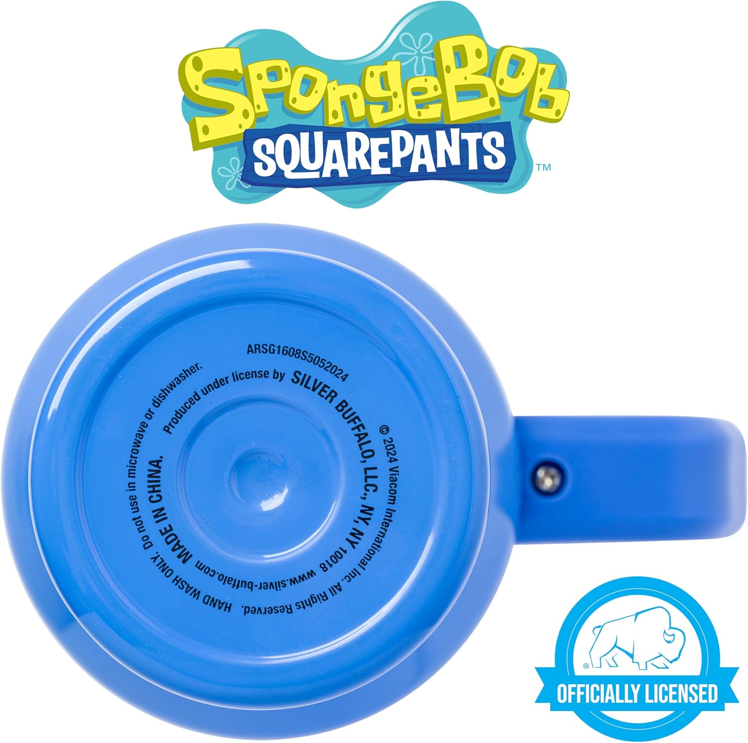 Silver Buffalo SpongeBob SquarePants “Imaginaaation!” Double Walled Stainless Steel Tumbler with Handle, Fits in Standard Cup Holder, 40 Ounces - Image 7