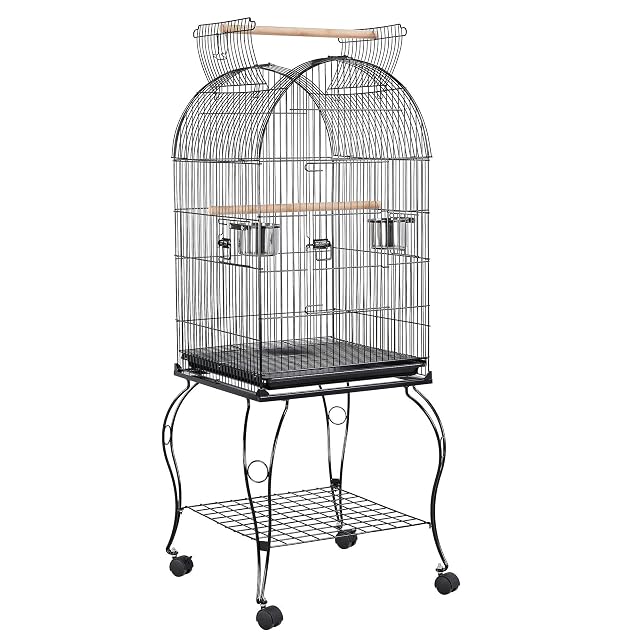 Yaheetech Pájaro Jaula con Ruedas Soporte Jaula Grande