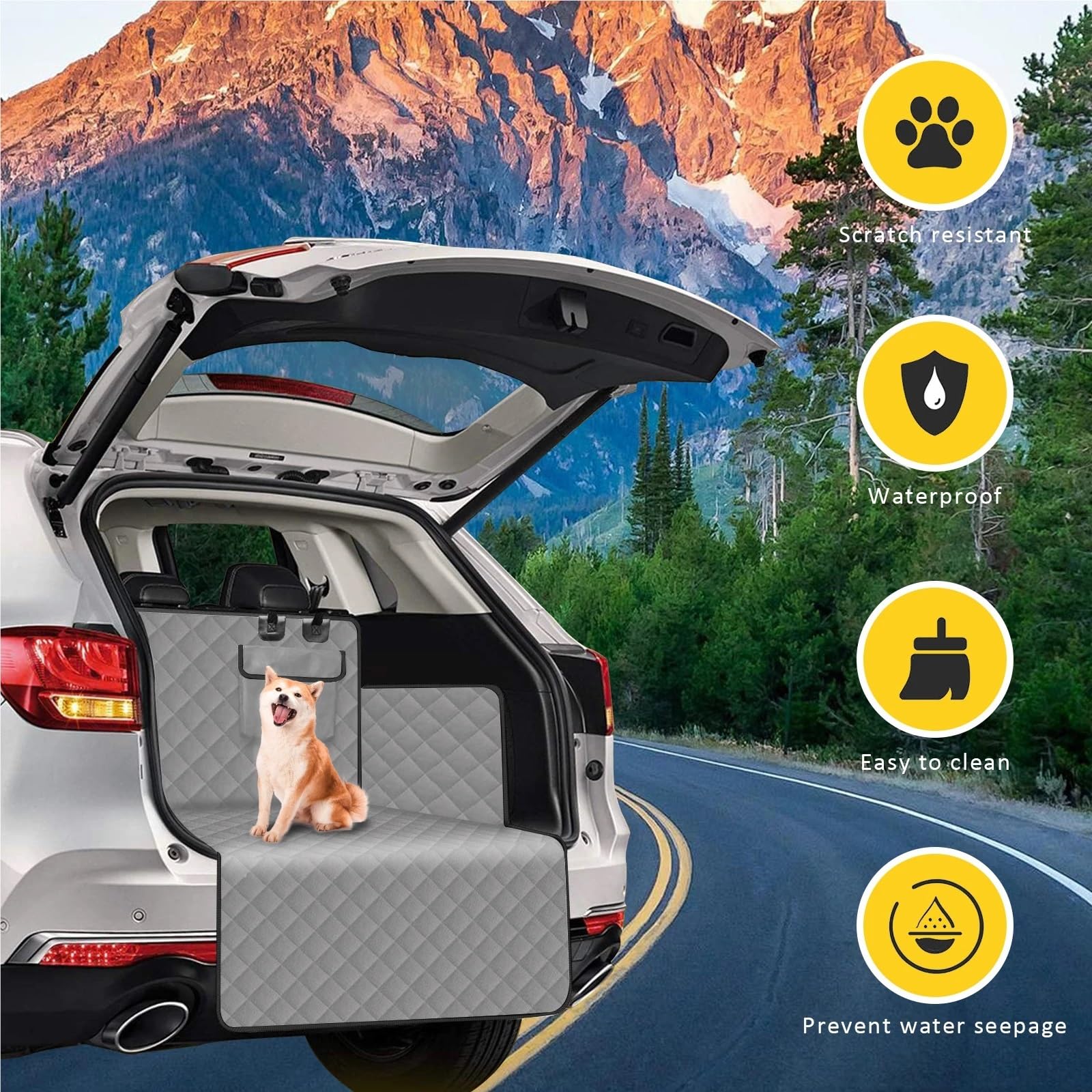 Cubre Maletero Coche Tapete para Maletero de Perro, Funda Universal para Asiento de Coche, Impermeable, Antideslizante, 183 x 104 cm