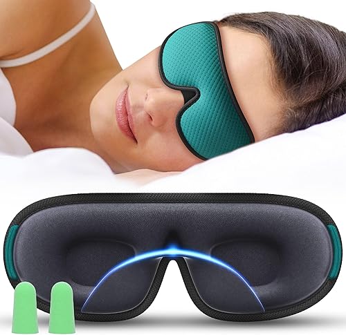 Miniatura 1 de Medi Grade Máscara de dormir de algodón con espuma viscoelástica 3D para ojos, máscara de dormir de viaje para mujeres y hombres con 2 tapones para