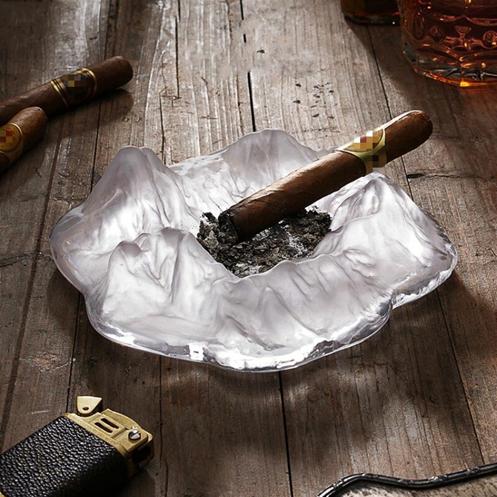 Cenicero de cerámica con diseño de iceberg, decoración creativa para el hogar, regalo único para novio, elegante diseño de cristal para sala de estar, decoración de oficina