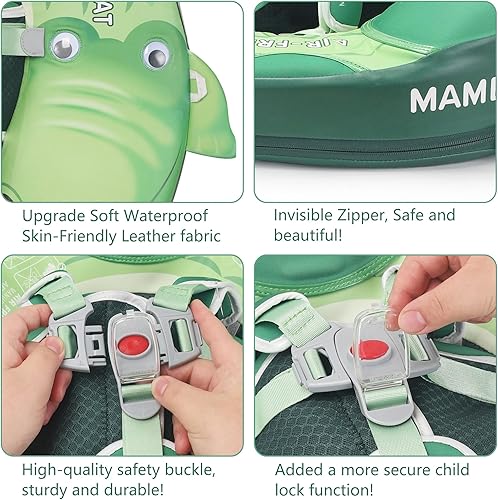 Miniatura 31 de Mambobaby Flotador de natación para bebé con toldo sólido para piscina, entrenamiento de natación, flotadores de agua sin aire, flotador de agua