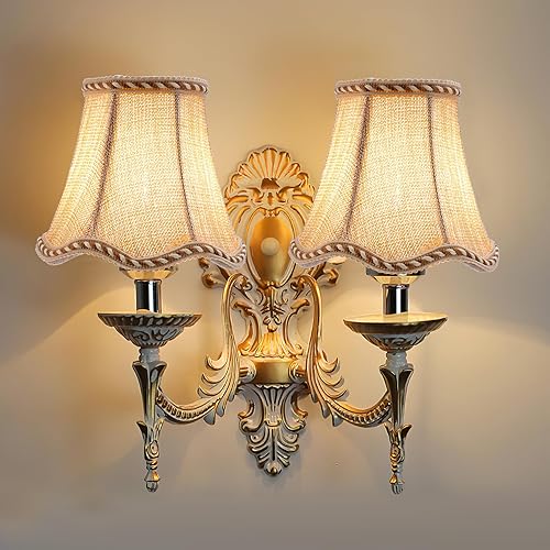 Miniatura 3 de Fuloon Pantallas Pequeñas para Lámparas con Clip para Bombilla, Estilo Europeo Moderno Pantallas de Candelabro de Araña, Pantallas de Lámpara