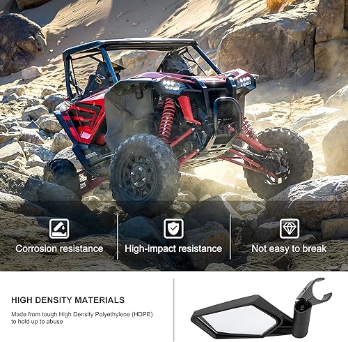 Miniatura 5 de KIWI MASTER Espejos laterales compatibles con Honda Talon 1000R 1000R 1000X 1000X4 Accesorios Espejo retrovisor plegable ajustable