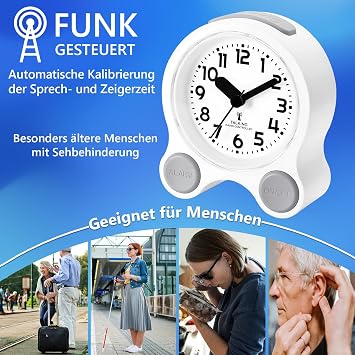 Radio Talking Clock with Adjustable Alarm Function for Seniors